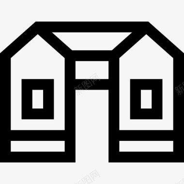 房屋房屋类型6线性图标图标