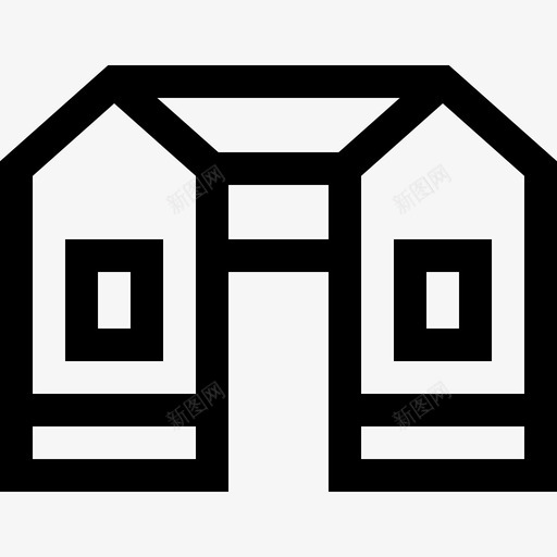 房屋房屋类型6线性图标svg_新图网 https://ixintu.com 房屋 房屋类型6 线性