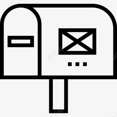 邮箱启动和开发线性图标图标