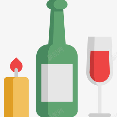 葡萄酒感恩节18平淡图标图标