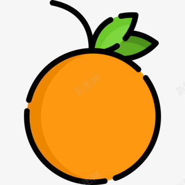 橙色食物和饮料10线性颜色图标图标