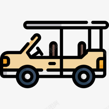 Jeep非洲2线性颜色图标图标