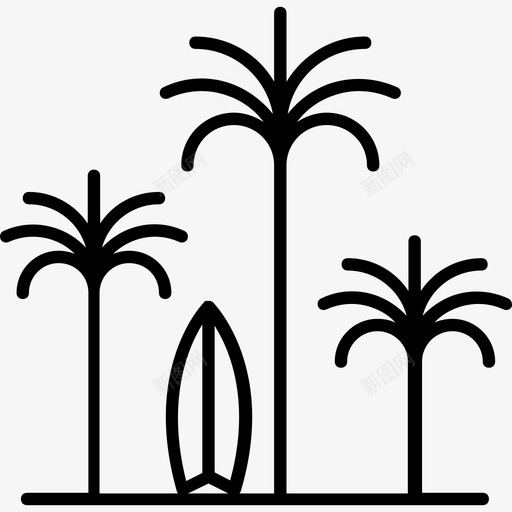 海滩假期2线性图标svg_新图网 https://ixintu.com 假期2 海滩 线性