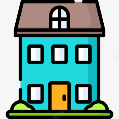 住宅房地产42线性颜色图标图标