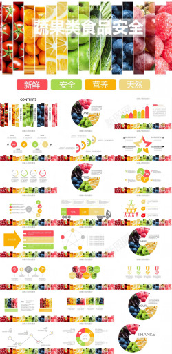 一堆水果多彩水果蔬果类食品安全教育宣传