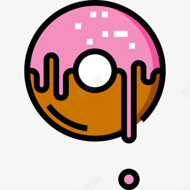 甜甜圈食品车2线性颜色图标图标