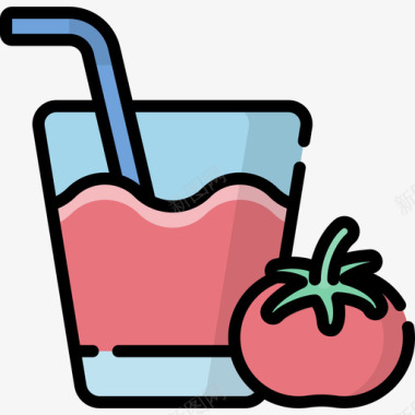 番茄汁川维饮料3原色图标图标