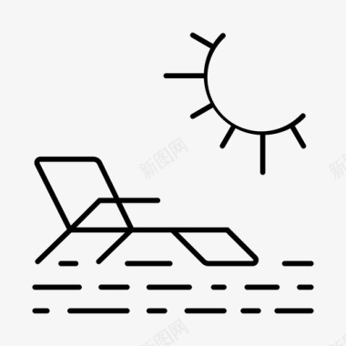 日光浴沙滩度假图标图标