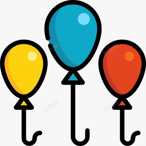 气球派对6月2日线性颜色图标svg_新图网 https://ixintu.com 气球 派对6月2日 线性颜色