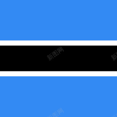 博茨瓦纳方形国家简单的旗帜图标图标