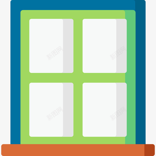 窗户家庭自动化5平面图标svg_新图网 https://ixintu.com 家庭自动化5 平面 窗户