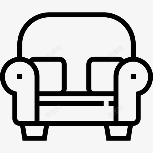扶手椅家装2线性图标svg_新图网 https://ixintu.com 家装2 扶手椅 线性