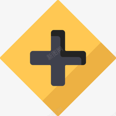 十字路口交通标志10平坦图标图标