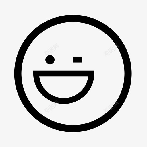 眨眼表情感觉图标svg_新图网 https://ixintu.com 快乐 感觉 眨眼 简单 简单的表情 表情