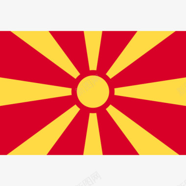 马其顿共和国长方形国家简旗图标图标