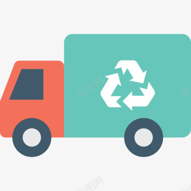 垃圾车自然与生态平板图标图标