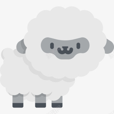 绵羊kawaii动物2扁平图标图标