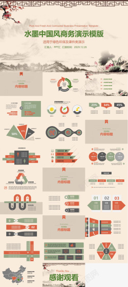 教学课件水墨商务中国风绿色环保教育教学课件