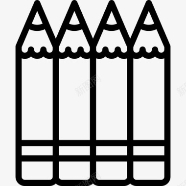 铅笔文具12直线型图标图标