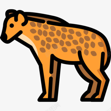鬣狗在动物园里直系的颜色图标图标
