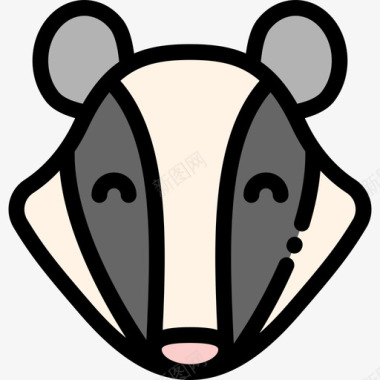 獾动物30线形颜色图标图标