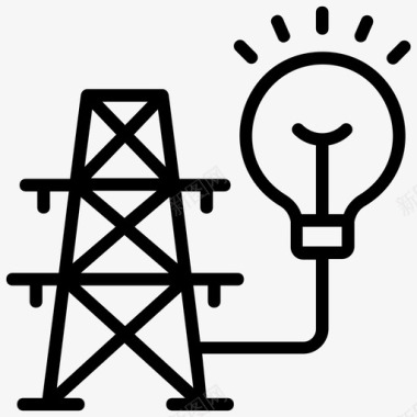 电能电灯泡电杆图标图标