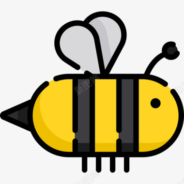 蜜蜂生态学52线形颜色图标图标