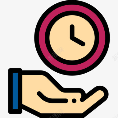 时钟时间管理11线性颜色图标图标