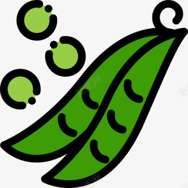 豌豆健康食品8原色图标图标