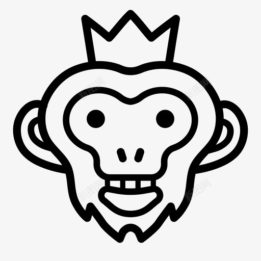 猴子动物猿猴图标svg_新图网 https://ixintu.com 动物 国王 灵长类 猴子 猿猴 王冠