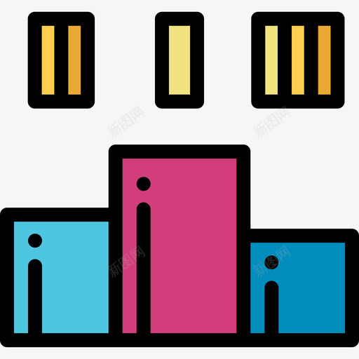 领奖台奖励12线条颜色图标svg_新图网 https://ixintu.com 奖励12 线条颜色 领奖台