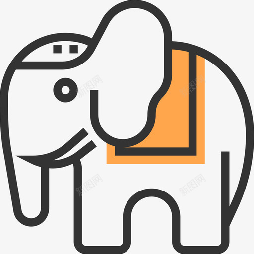大象印度符号黄色阴影图标svg_新图网 https://ixintu.com 印度符号 大象 黄色阴影