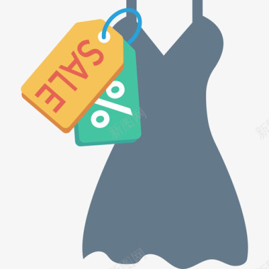 服装购物和电子商务公寓图标图标