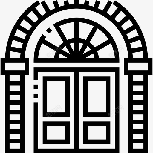 门复古装饰7线性图标svg_新图网 https://ixintu.com 复古装饰7 线性 门