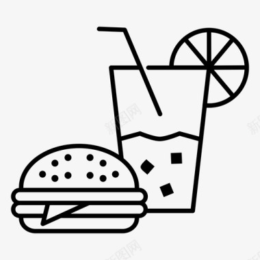 快餐汉堡饮料图标图标