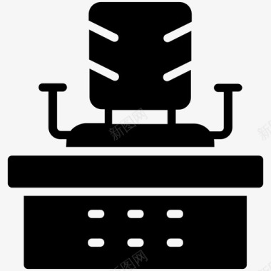 办公桌家具工作区图标图标