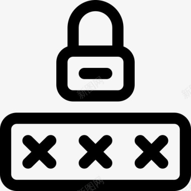 密码互联网安全15线性图标图标