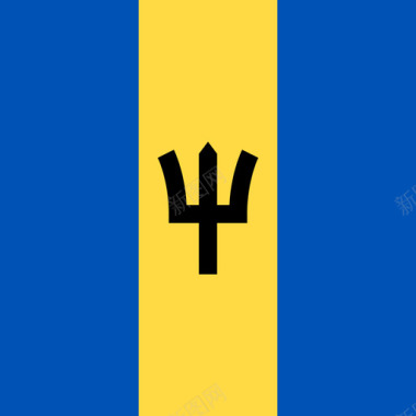 巴巴多斯方形国家简单的旗帜图标图标