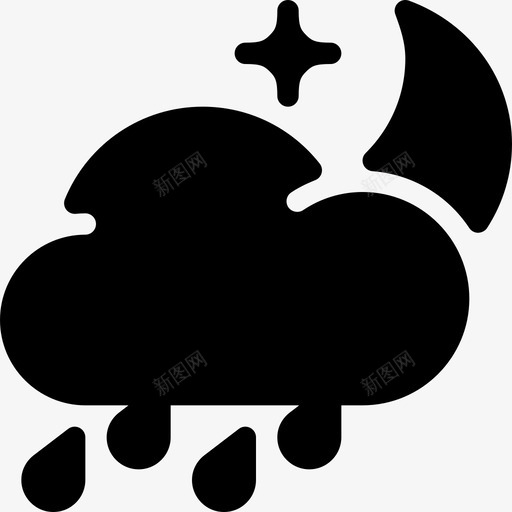 雨天气63填充图标svg_新图网 https://ixintu.com 填充 天气63 雨