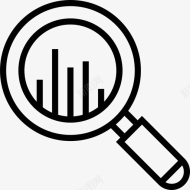 放大镜银行和金融13线性图标图标