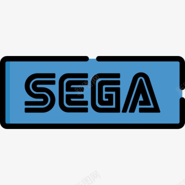 世嘉视频游戏徽标2线条色图标图标