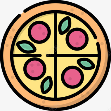 披萨生日10原色图标图标