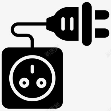 电动开关省电插座图标图标