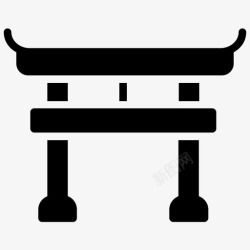 日本门都灵门拱门它的九岛神社图标高清图片