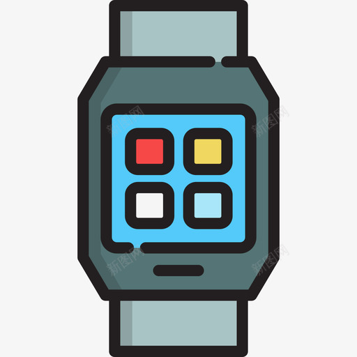 智能手表技术4线性颜色图标svg_新图网 https://ixintu.com 技术4 智能手表 线性颜色