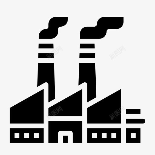 核工业建筑工厂图标svg_新图网 https://ixintu.com 工业 工厂 建筑 核工业 污染 能源固体