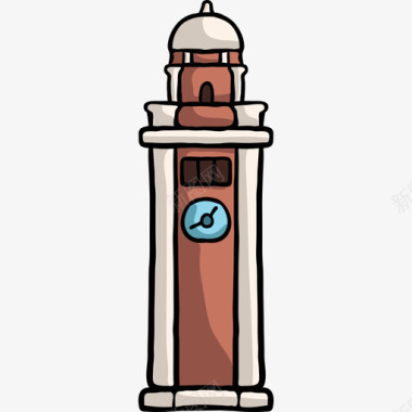 钟楼世界纪念碑色彩图标图标