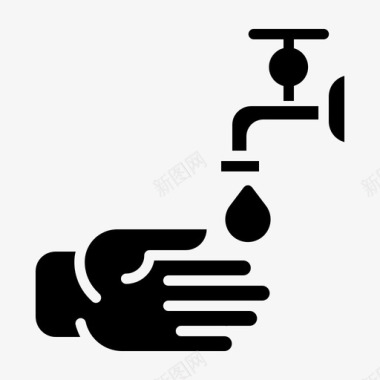 干净的手清洁水龙头图标图标