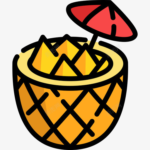 菠萝夏季食品饮料原色图标svg_新图网 https://ixintu.com 原色 夏季食品饮料 菠萝