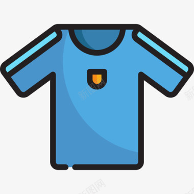衬衫足球队线颜色图标图标
